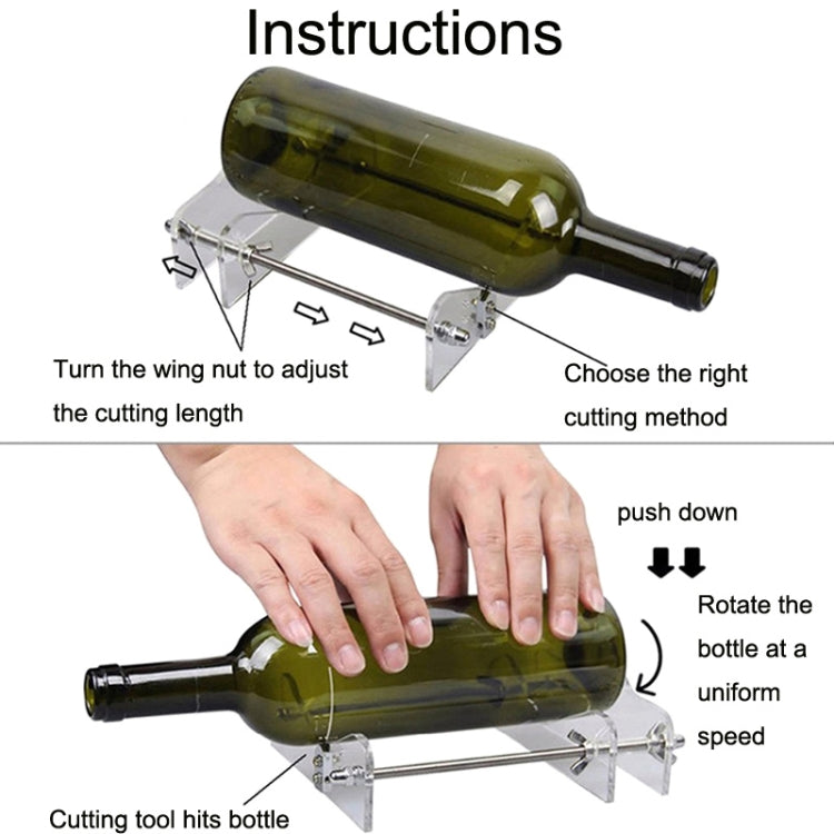 TL060020 Stainless Steel Glass Bottle Cutter, Specification: Square Bottle (Red)