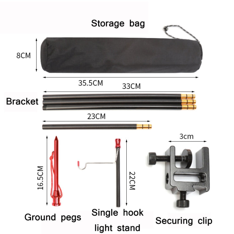 Outdoor Camping Folding Light Pole Fixing Bracket, Spec: Single Hook