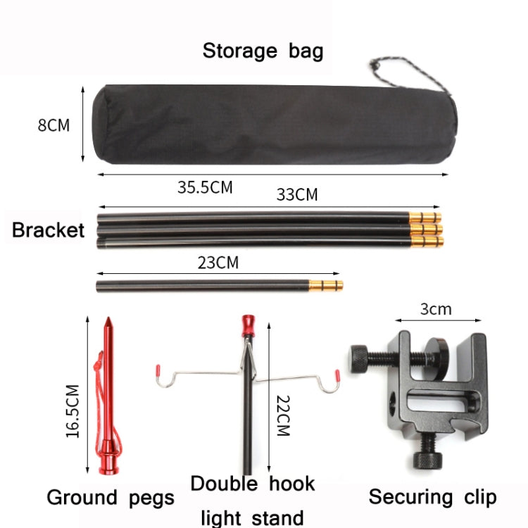 Outdoor Camping Folding Light Pole Fixing Bracket, Spec: Double Hook