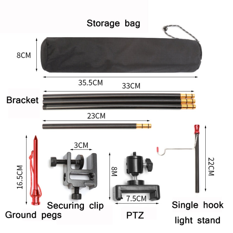 Outdoor Camping Folding Light Pole Fixing Bracket, Spec: Single Hook + PTZ
