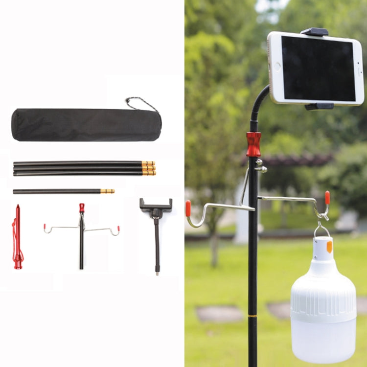 Outdoor Camping Folding Light Pole Fixing Bracket, Spec: Double Hook + Phone Holder