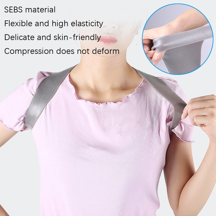 Sitting Posture Correction Artifact Anti-hunchback Elastic Shaping Belt, Specification: M(Grey)