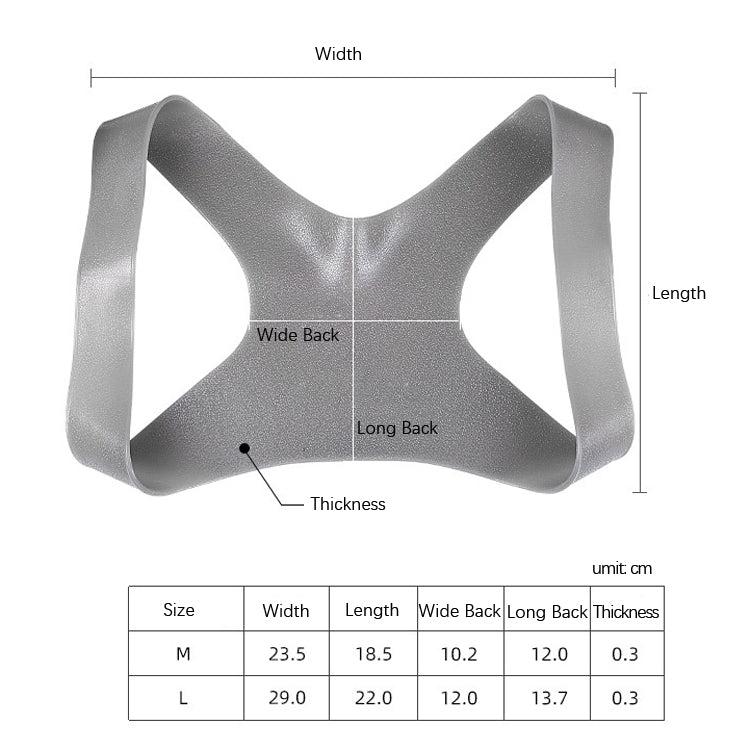 Sitting Posture Correction Artifact Anti-hunchback Elastic Shaping Belt, Specification: M(Grey)