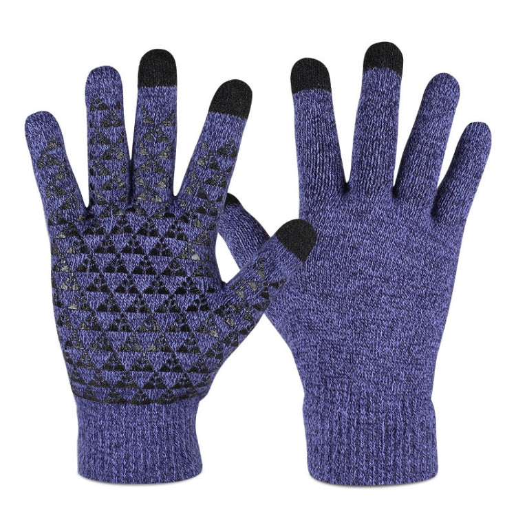 2 Pairs Thick Velvet Touch Screen Knitted Warm Gloves, Size: Free Size