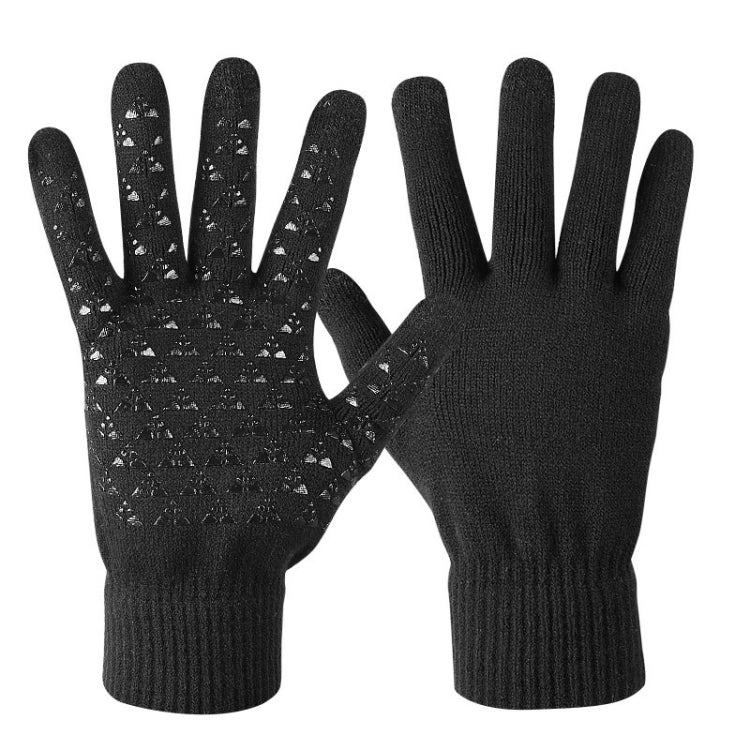 2 Pairs Thick Velvet Touch Screen Knitted Warm Gloves, Size: Free Size