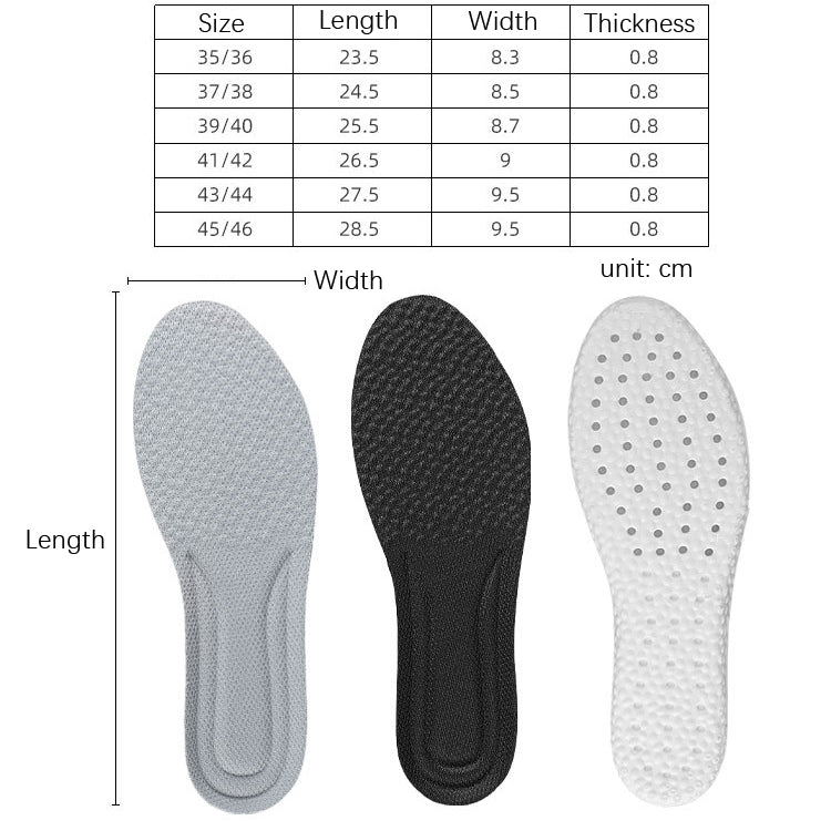 2 Pairs Lightweight Porous Breathable Full Pad, Size: 41/42