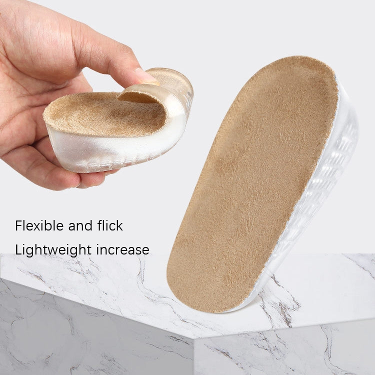 2 Pairs GEL Increasing High Insole Fleece Invisible Increased Pad, Size: S Code 3cm(Apricot)