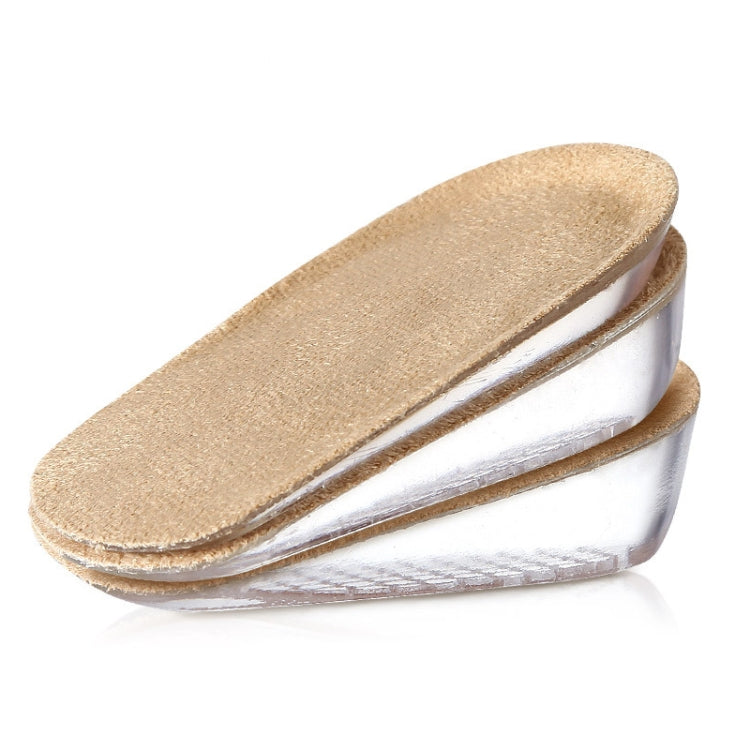 2 Pairs GEL Increasing High Insole Fleece Invisible Increased Pad, Size: L Code 1cm(Apricot)