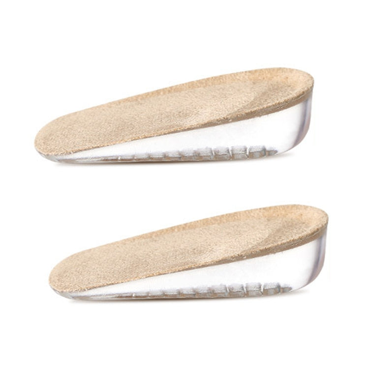 2 Pairs GEL Increasing High Insole Fleece Invisible Increased Pad, Size: L Code 2cm(Apricot)