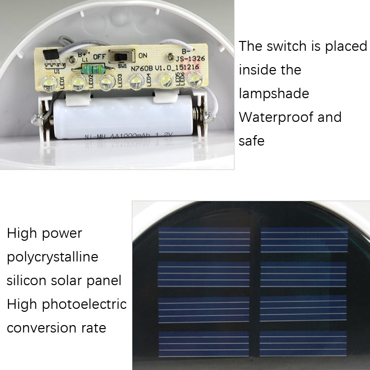 N760B 6 LEDs Outdoor Rain-Proof Solar Semicircular Sensing Wall Light