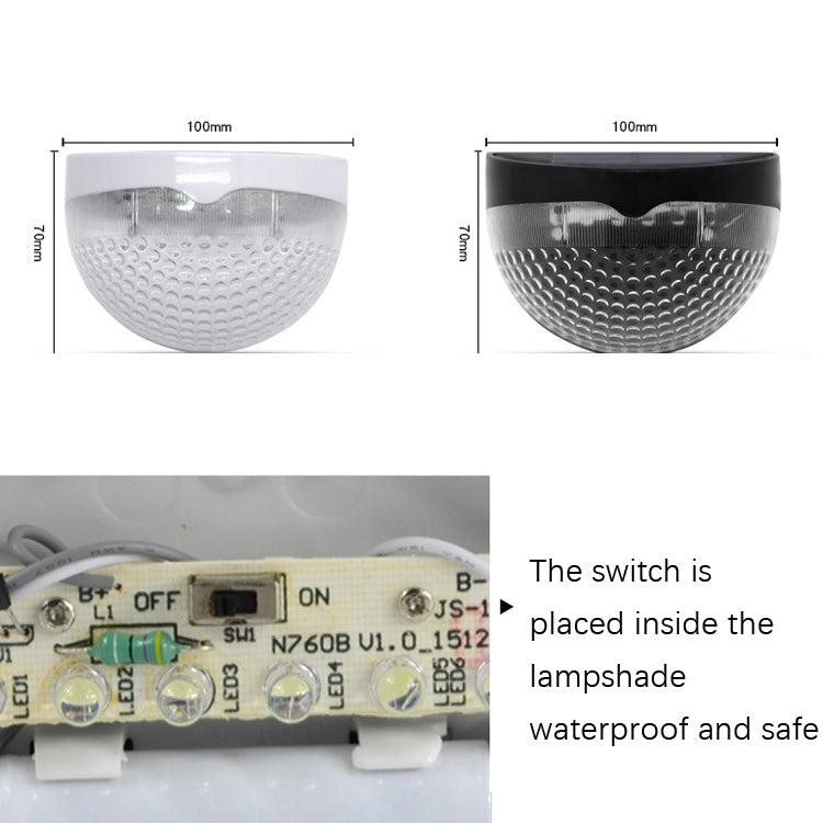 N760B 6 LEDs Outdoor Solar Water Drop Two-color Fence Light