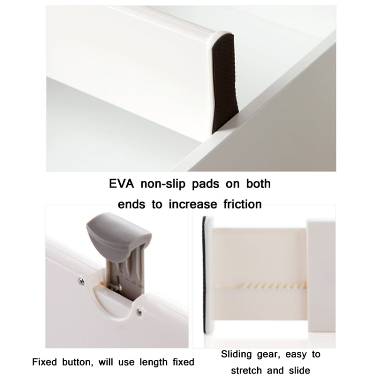 2 PCS Wardrobe Drawer Telescopic Divider Storage Board, Specification: Large 54.2x10cm(White)