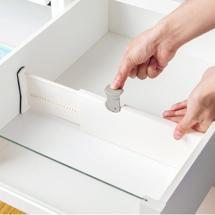 2 PCS Wardrobe Drawer Telescopic Divider Storage Board, Specification: Large 54.2x10cm(White)