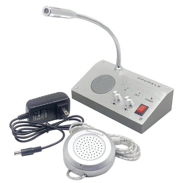 ZHUDELE ZDL-9908 Window Two-way Walkie-talkie Bank/Hospital/Station/Counter Microphone Amplifier,EU Plug