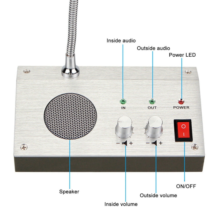 ZHUDELE ZDL-9908 Window Two-way Walkie-talkie Bank/Hospital/Station/Counter Microphone Amplifier,EU Plug