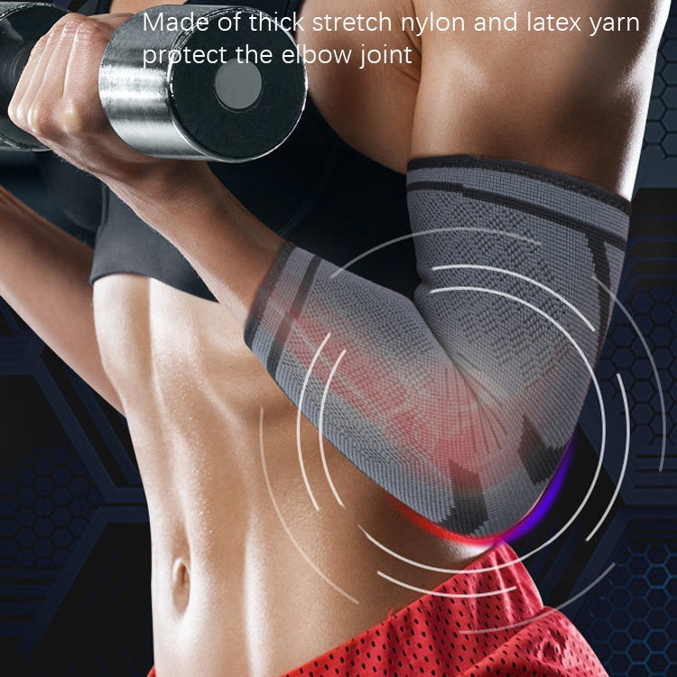 1 Pair Fitness Sports Protective Gear Breathable Sweating Sports Elbow Pads, Size: L (Smoke Gray)