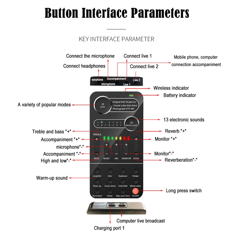 K9  Voice Changer Game Live Broadcast Mobile Computer Sound Card