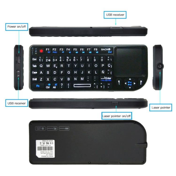 A8 Bluetooth Touch Backlit Mechanical Wireless Keyboard(White Light English Version)