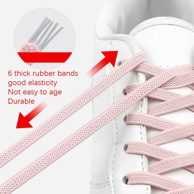 4 Sets SLK28 Metal Magnetic Buckle Elastic Free Tied Laces, Style: Silver Magnetic Buckle+Khaki Shoelaces