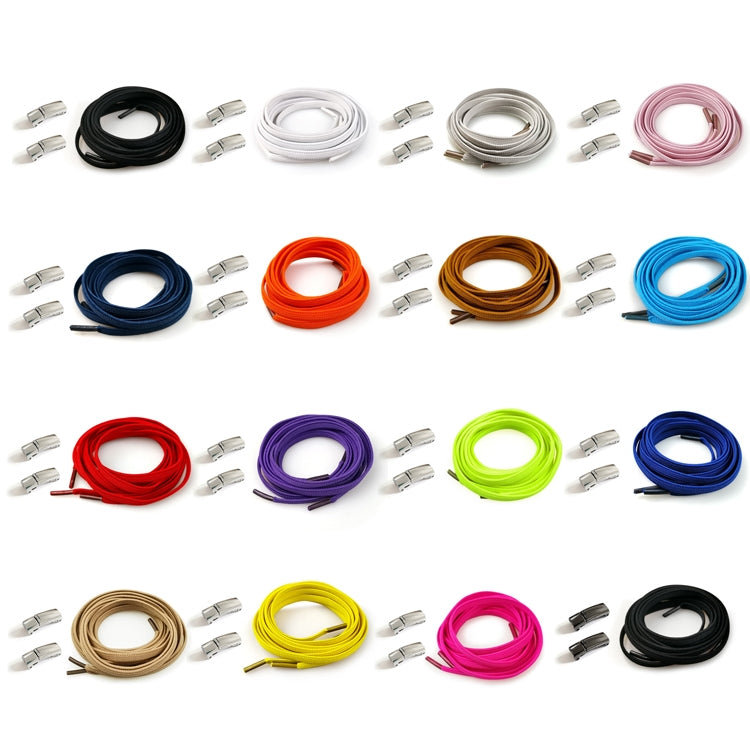4 Sets SLK28 Metal Magnetic Buckle Elastic Free Tied Laces, Style: Black Magnetic Buckle+Black Shoelaces