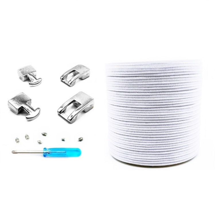 3 Sets SLK16 Metal Hook Lazy People Free-Tied Elastic Lace