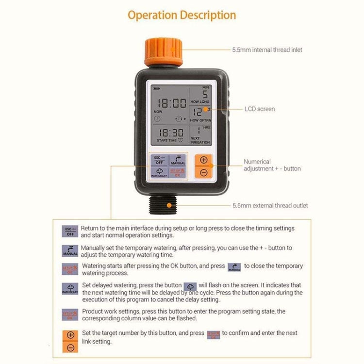 YZT0047 Garden Automatic Irrigation Controller, Specification: Controller +30m Suit