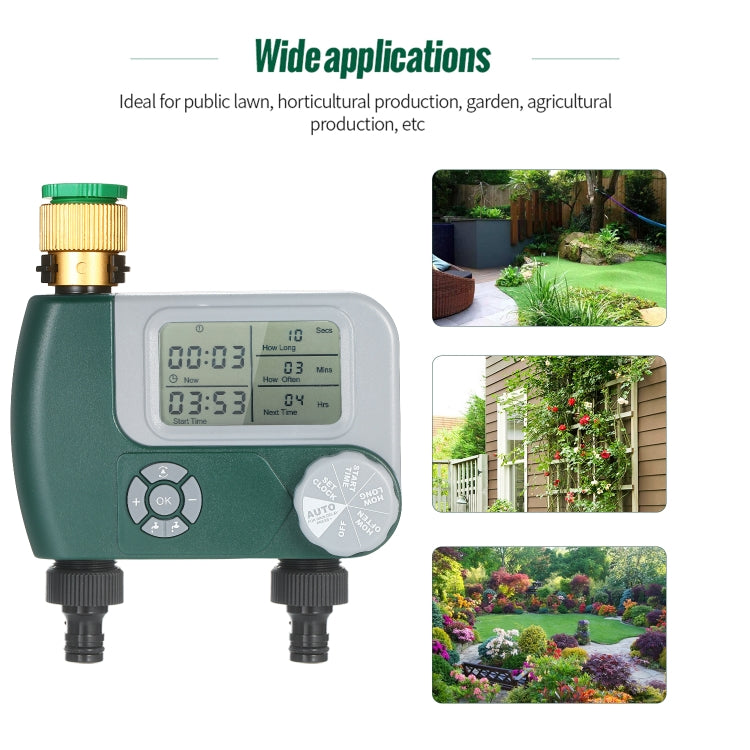 YK6610 Dual Outlet Irrigation Controller Gardening Drip Irrigation System Automatic Flower Watering Device