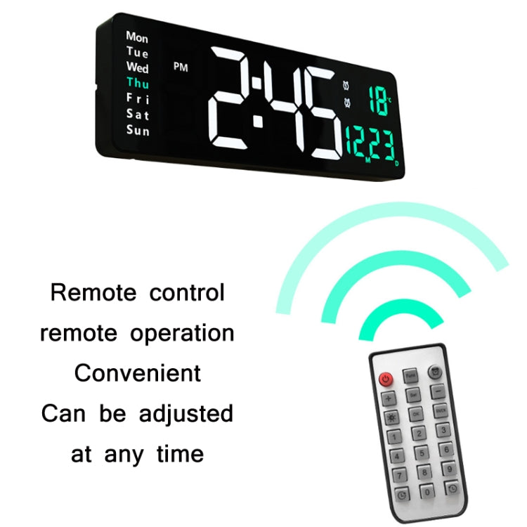 6626 Living Room Wall-Mounted Large Screen Display LED Digital Clock, Color: Blue Temperature