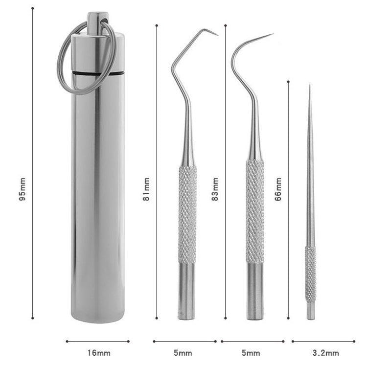 3 Sets Portable Metal Bending Needle Hook Tooth Signed Tabs Set(Large 3 In 1)