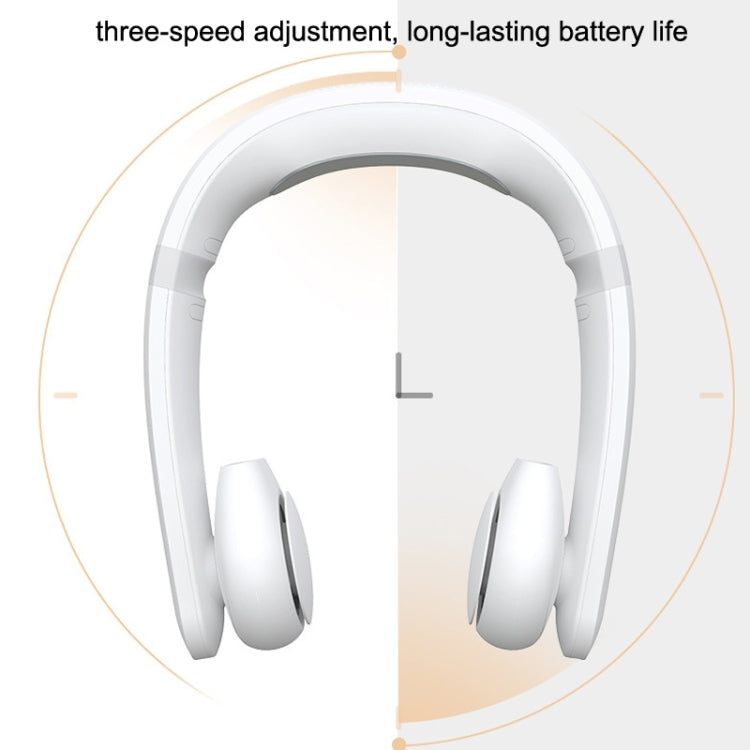 Hanging Neck USB Bladeless Semiconductor Cooling Fan(White)