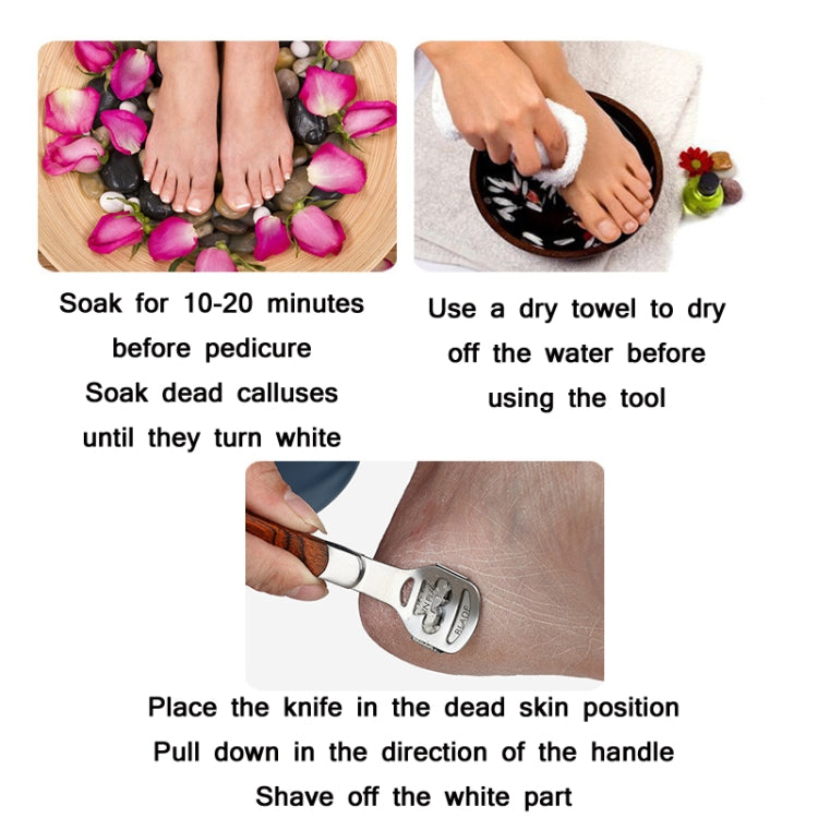 Pedicure Knife For Dead Skin Calluses Tool Set, Specification: Stainless Steel Iron Box