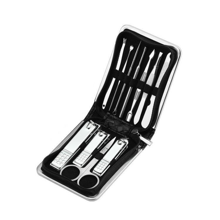 11 PCS/Set Stainless Steel Nail Beauty Scissors Trimmer Set(Black)