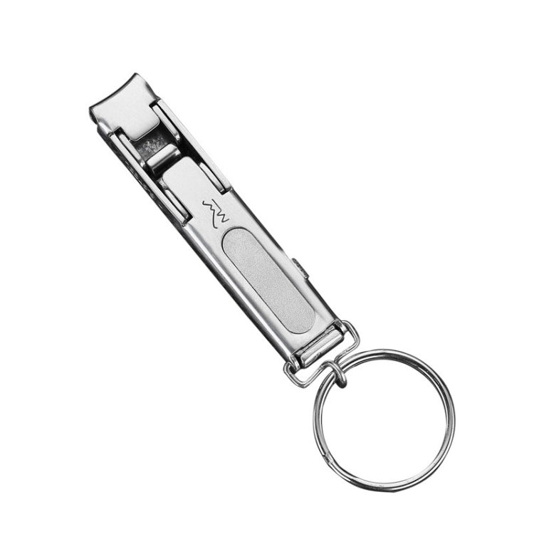 3 PCS Stainless Steel Folding Nail Clippers with Keychain(Silver)