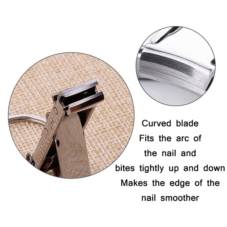 3 PCS Stainless Steel Folding Nail Clippers with Keychain(Silver)