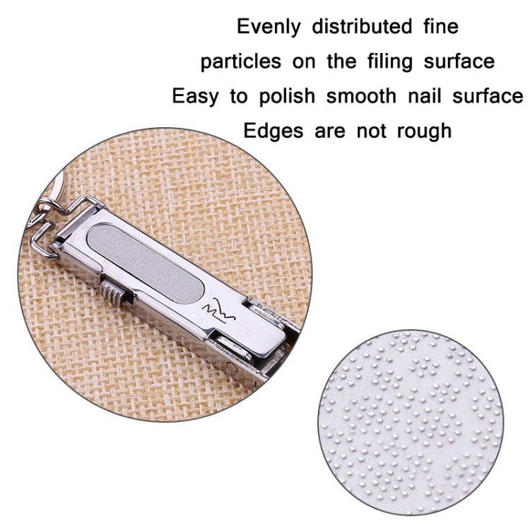 3 PCS Stainless Steel Folding Nail Clippers with Keychain(Silver)