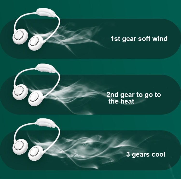 BP43 Lazy USB Charging Small Fan Portable Mini Adjustable Leafless Hanging Neck Fan
