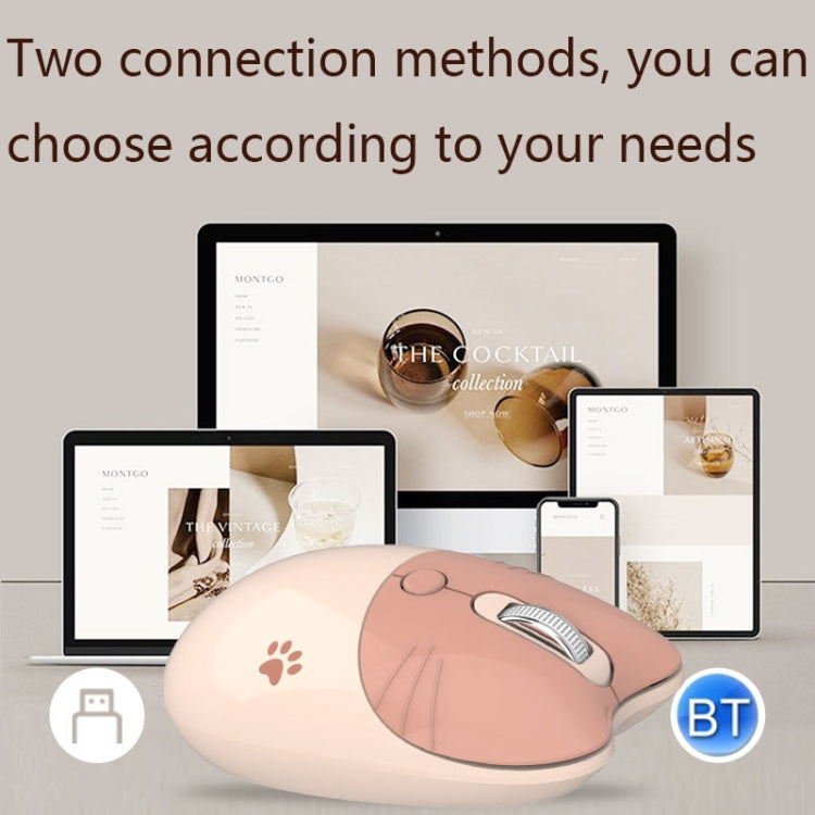 M3 3 Keys Cute Silent Laptop Wireless Mouse, Spec: Bluetooth Wireless Version (Milk Tea)