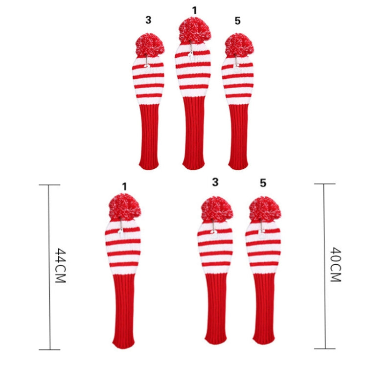 3 PCS/Set Golf Wooden Club Knitted Cover