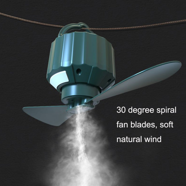 X15 Outdoor Camping Folding Convenient Remote Control Lighting Fan(Green)
