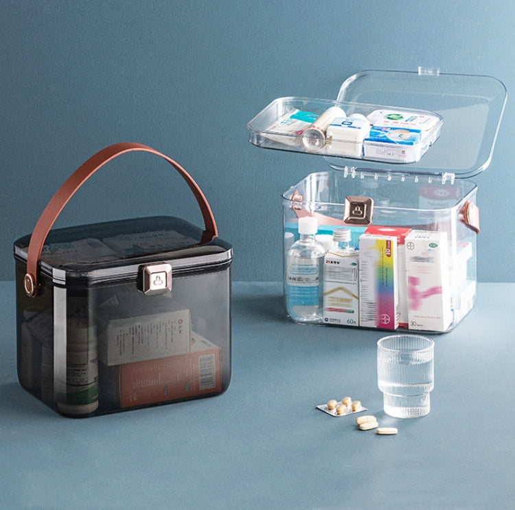 AA329 Double Layer Transparent Home Medicine Box Large Capacity Medicine Box