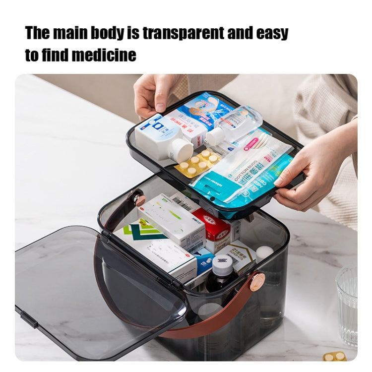 AA329 Double Layer Transparent Home Medicine Box Large Capacity Medicine Box