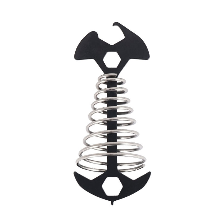 5 PCS Multifunctional Outdoor Camping Fishbone Nail Spring Hook Wind Rope Buckle
