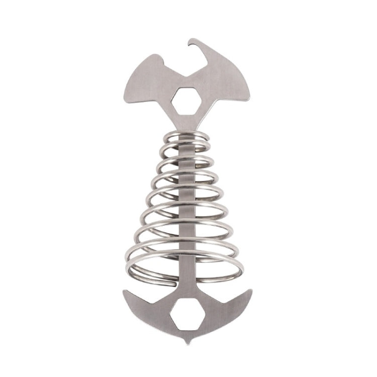 5 PCS Multifunctional Outdoor Camping Fishbone Nail Spring Hook Wind Rope Buckle