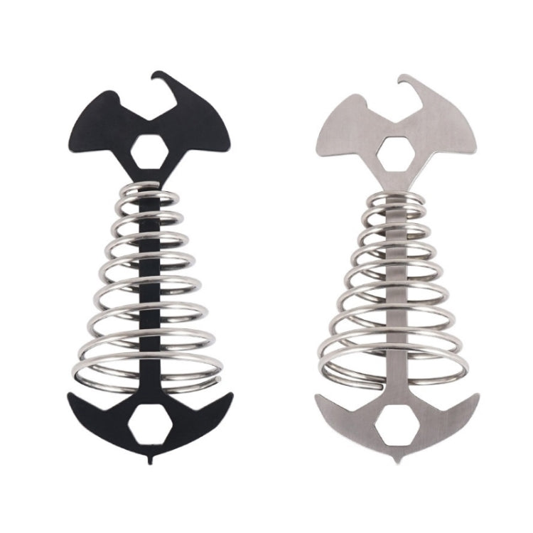 5 PCS Multifunctional Outdoor Camping Fishbone Nail Spring Hook Wind Rope Buckle