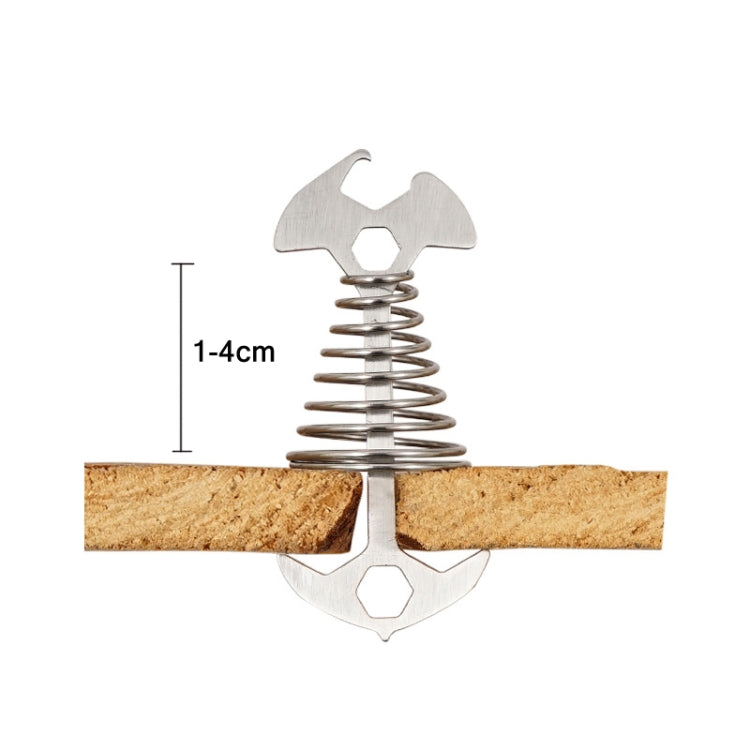 5 PCS Multifunctional Outdoor Camping Fishbone Nail Spring Hook Wind Rope Buckle