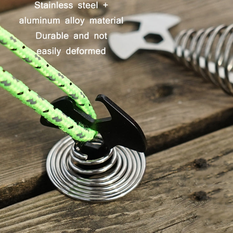 5 PCS Multifunctional Outdoor Camping Fishbone Nail Spring Hook Wind Rope Buckle
