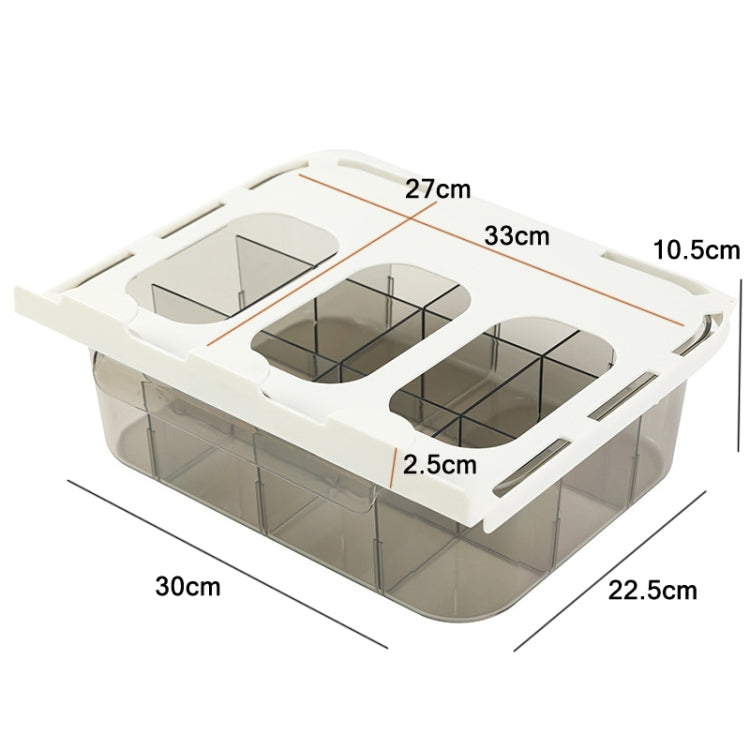Home Wardrobe Drawer Type Underwear Socks Storage Box Without Partition (Transparent Grey)