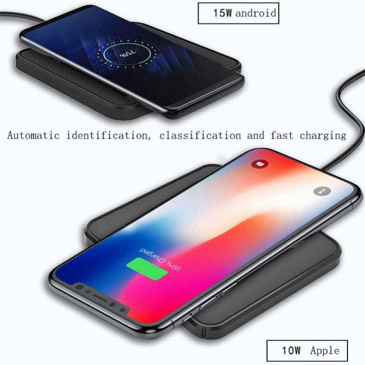 Mobile Phone Wireless Charger For Xiaomi Huawei Samsung iPhone Square 15W-Black