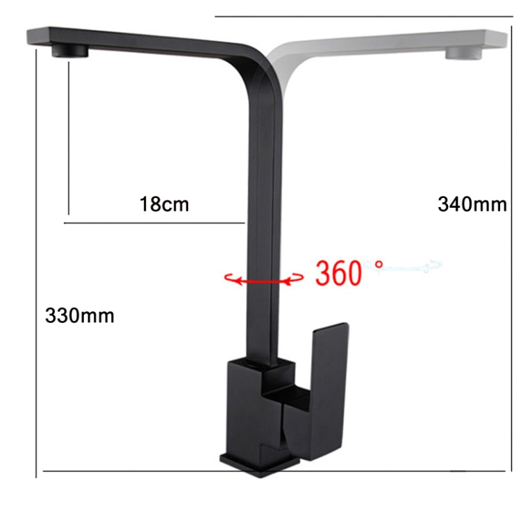Kitchen 304 Stainless Steel Rotatable Hot And Cold Water Faucet, Specification: black