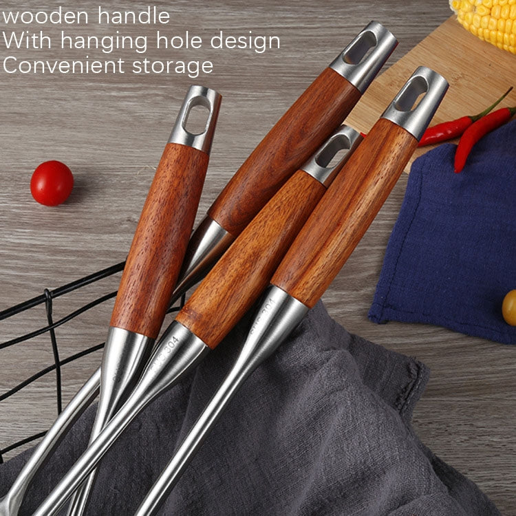 304 Stainless Steel Wooden Handle Kitchenware Kitchen Equipment, Style: Slotted Shovel
